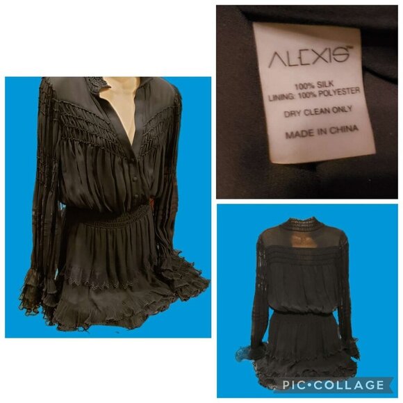 Alexis Dresses & Skirts - Alexis Silk Mini Dress Black Shannon Please Read - No Sz. Tag
